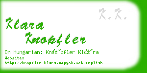 klara knopfler business card